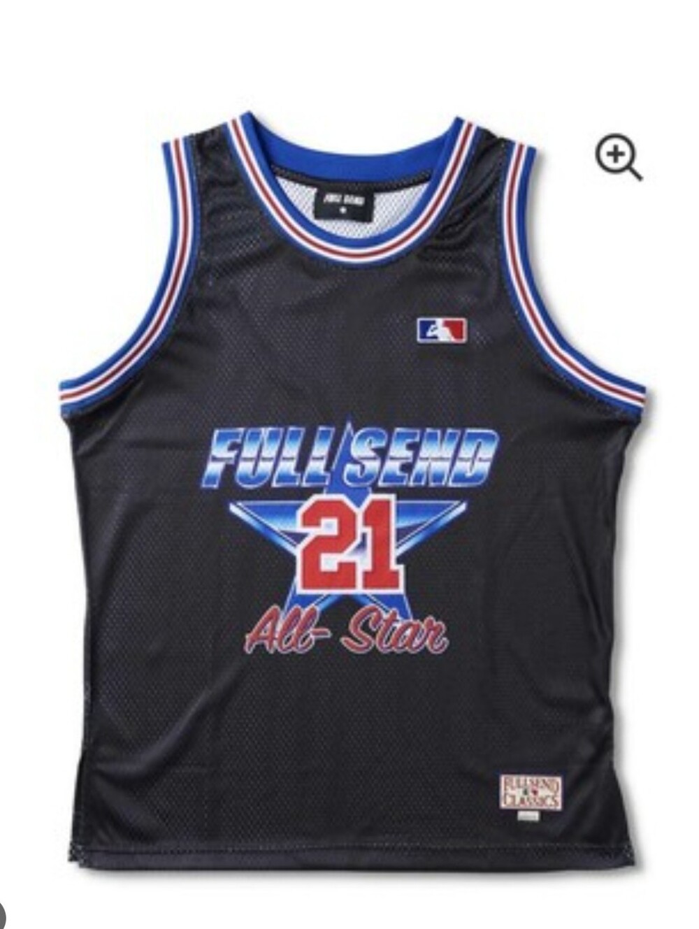 Full Send 21 All-Star Mesh Basketball Jersey - Black/Blue/Red